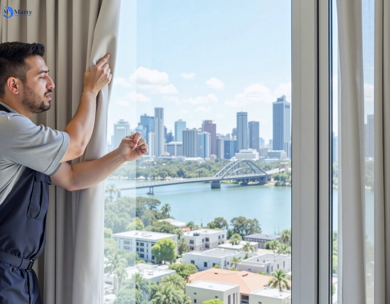 Professional curtain steam cleaning service aspley QLD by Matty Curtain Cleaning