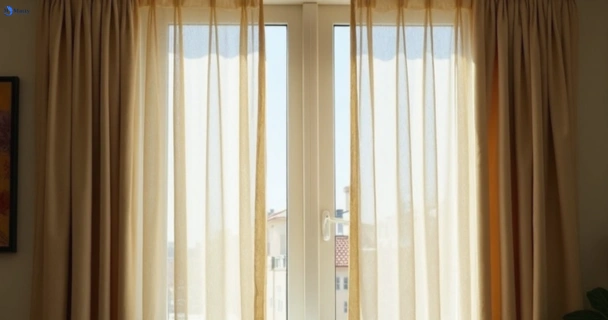 Dull dusty drapes in aspley before professional cleaning